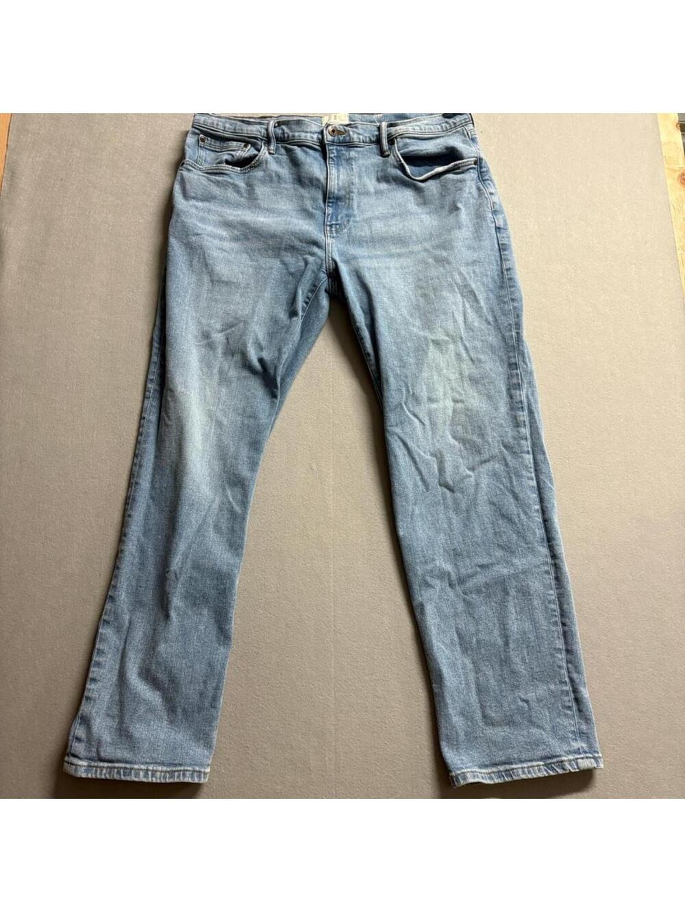 Mutual Weave Jeans Mens 38x30 The Relaxed Light Wash Stretch Denim Blue